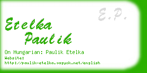 etelka paulik business card